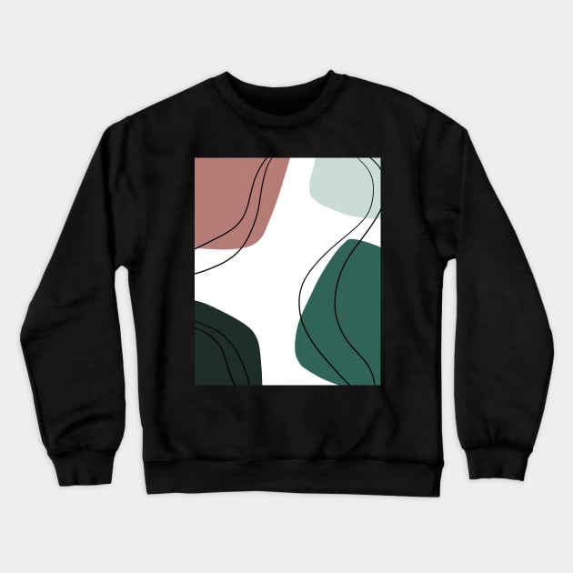 Green, White and Red Geometric Art Shapes and Lines Crewneck Sweatshirt by LittleFlairTee